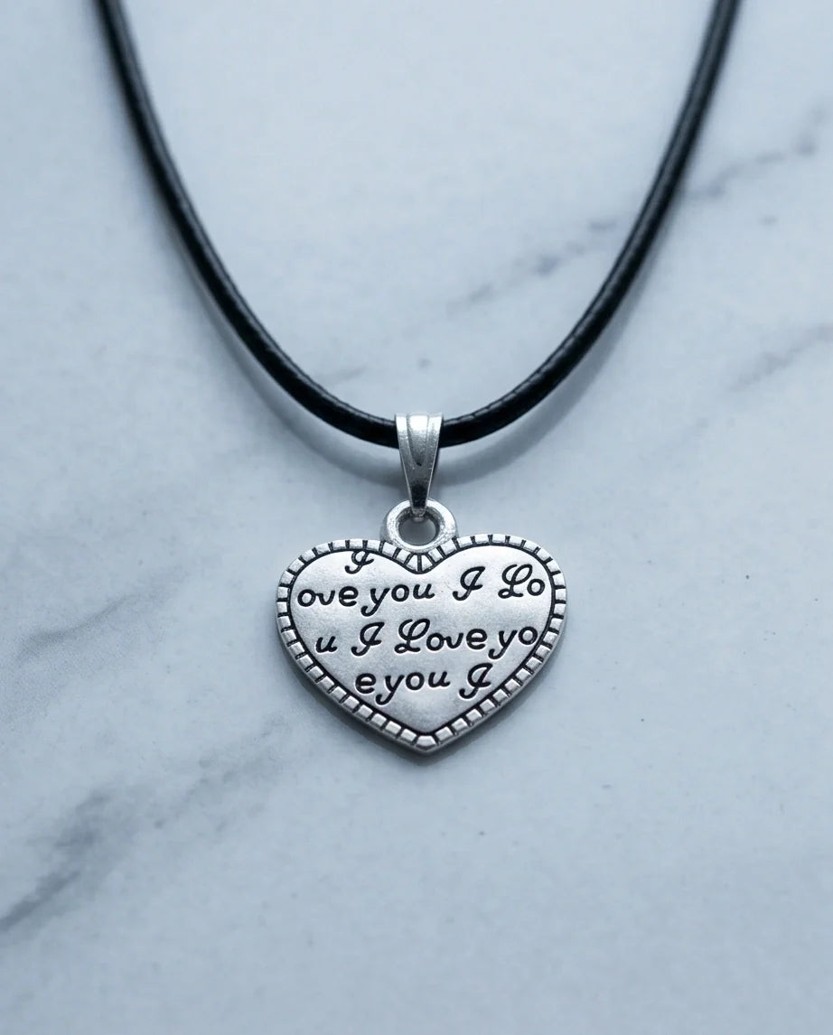 The Sweet Confession: Engraved Heart "I Love You" Pendant Necklace