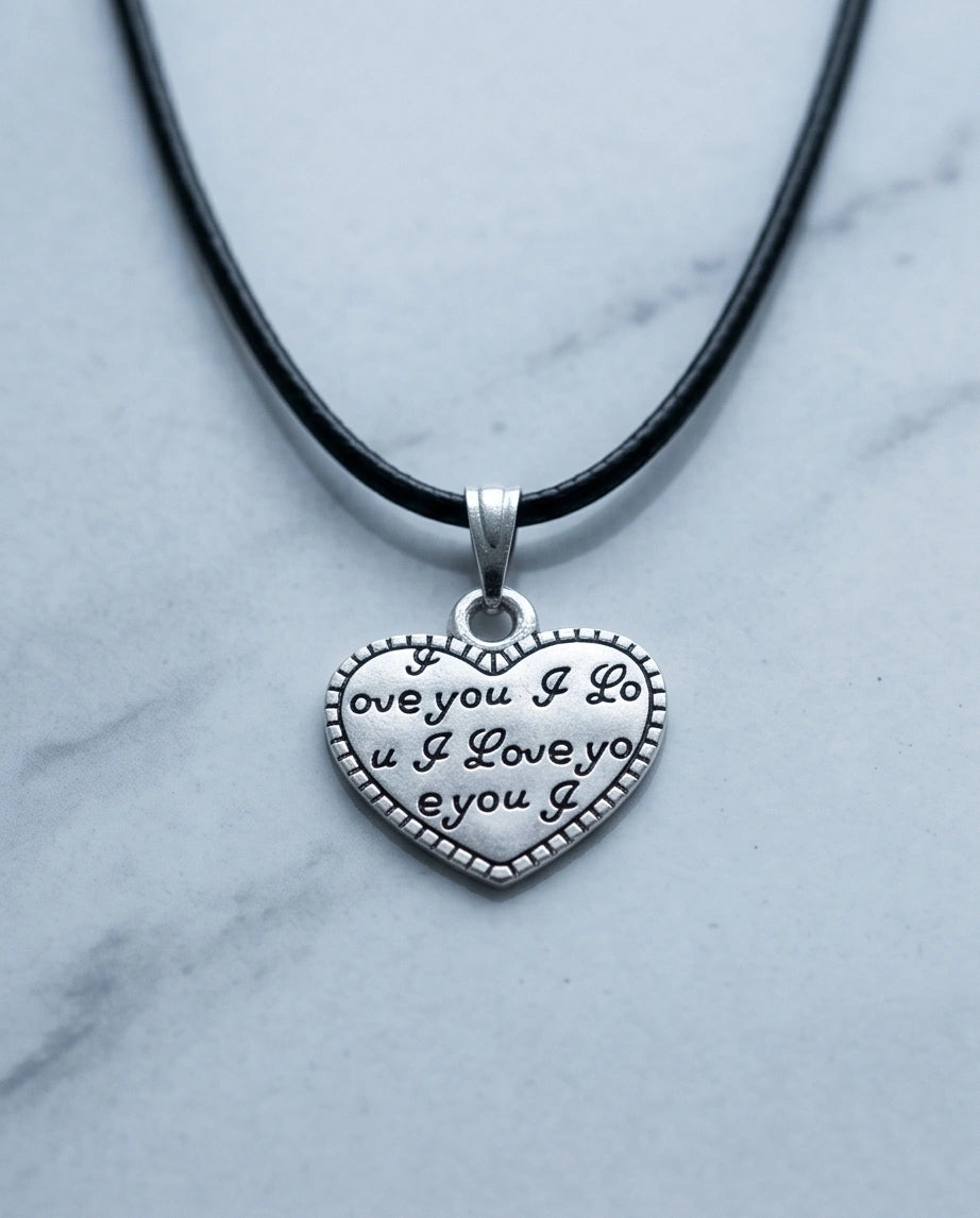 The Sweet Confession: Engraved Heart "I Love You" Pendant Necklace