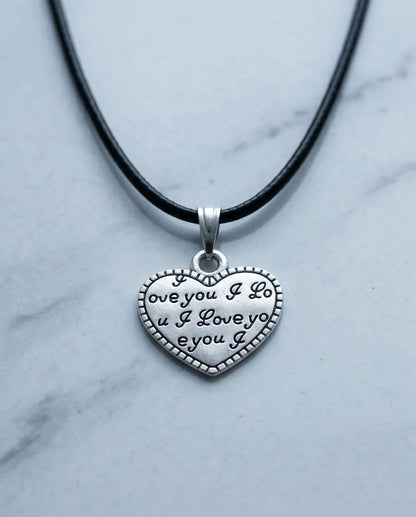 The Sweet Confession: Engraved Heart "I Love You" Pendant Necklace
