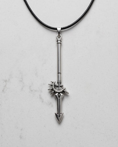 Spiked Crescent Spearhead Pendant Necklace