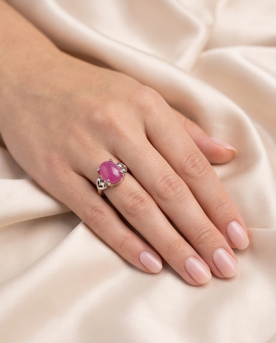 Magenta Majesty Sculpted Statement Ring