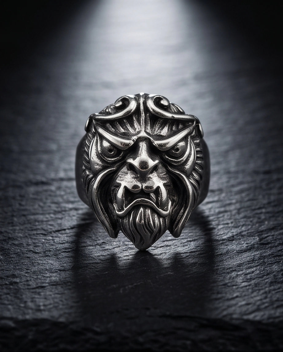 Celestial Sunburst Guardian Lion Ring