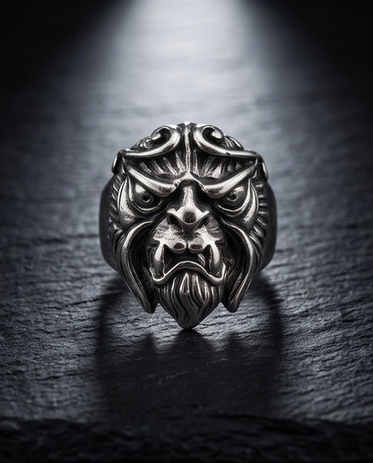 Celestial Sunburst Guardian Lion Ring
