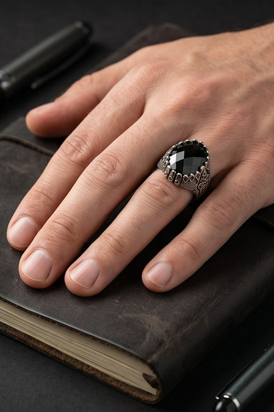 Imperial Onyx Fortress Signet Ring
