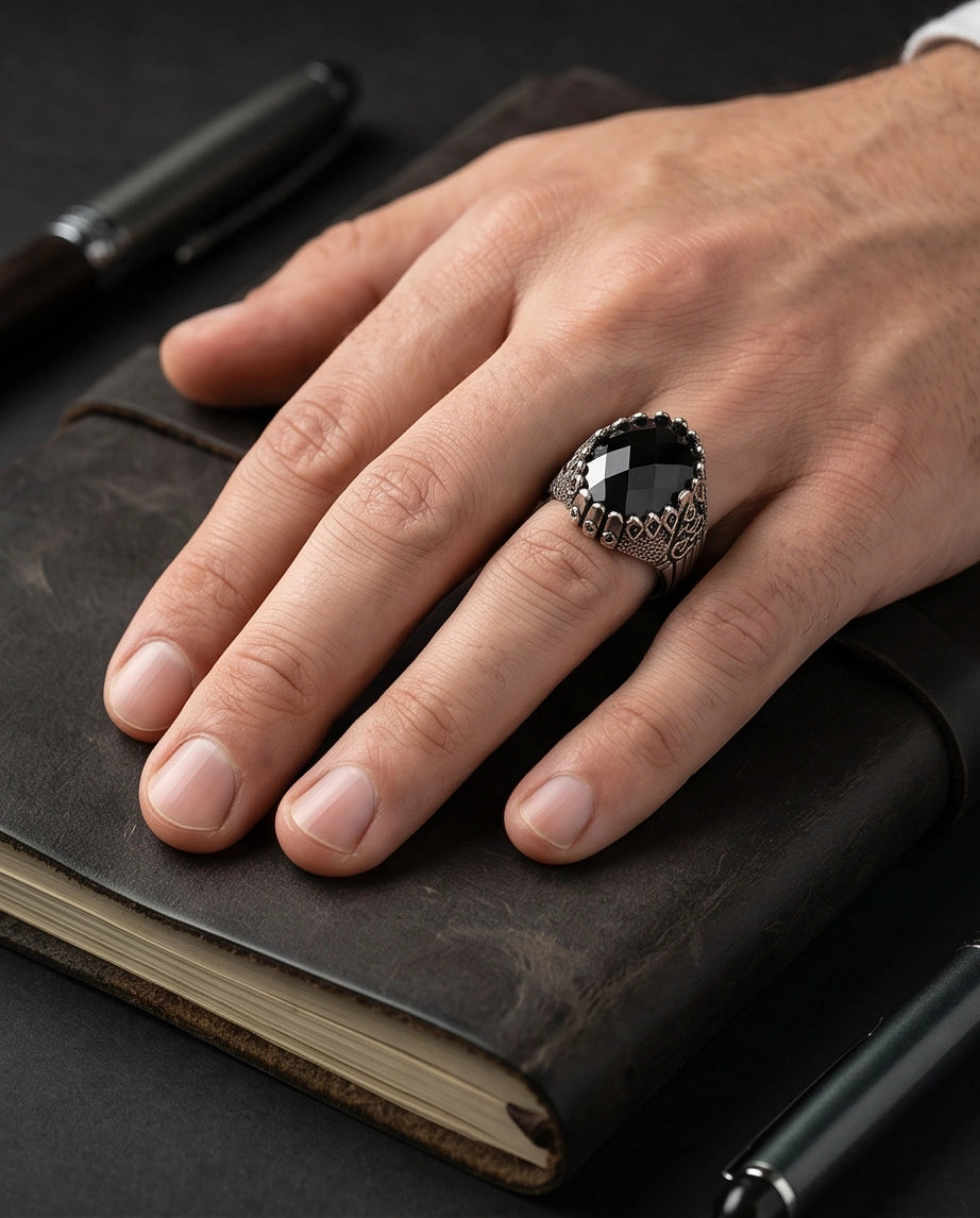 Imperial Onyx Fortress Signet Ring