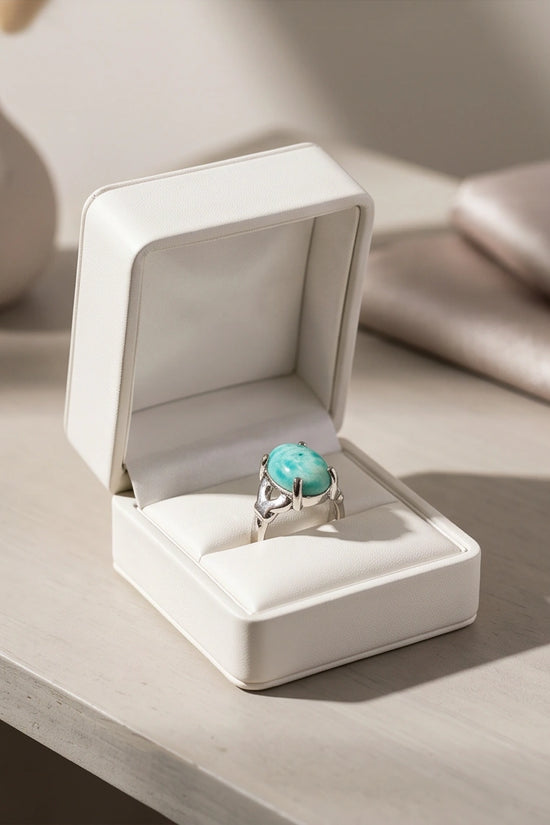 Oceanic Larimar Filigree Ring