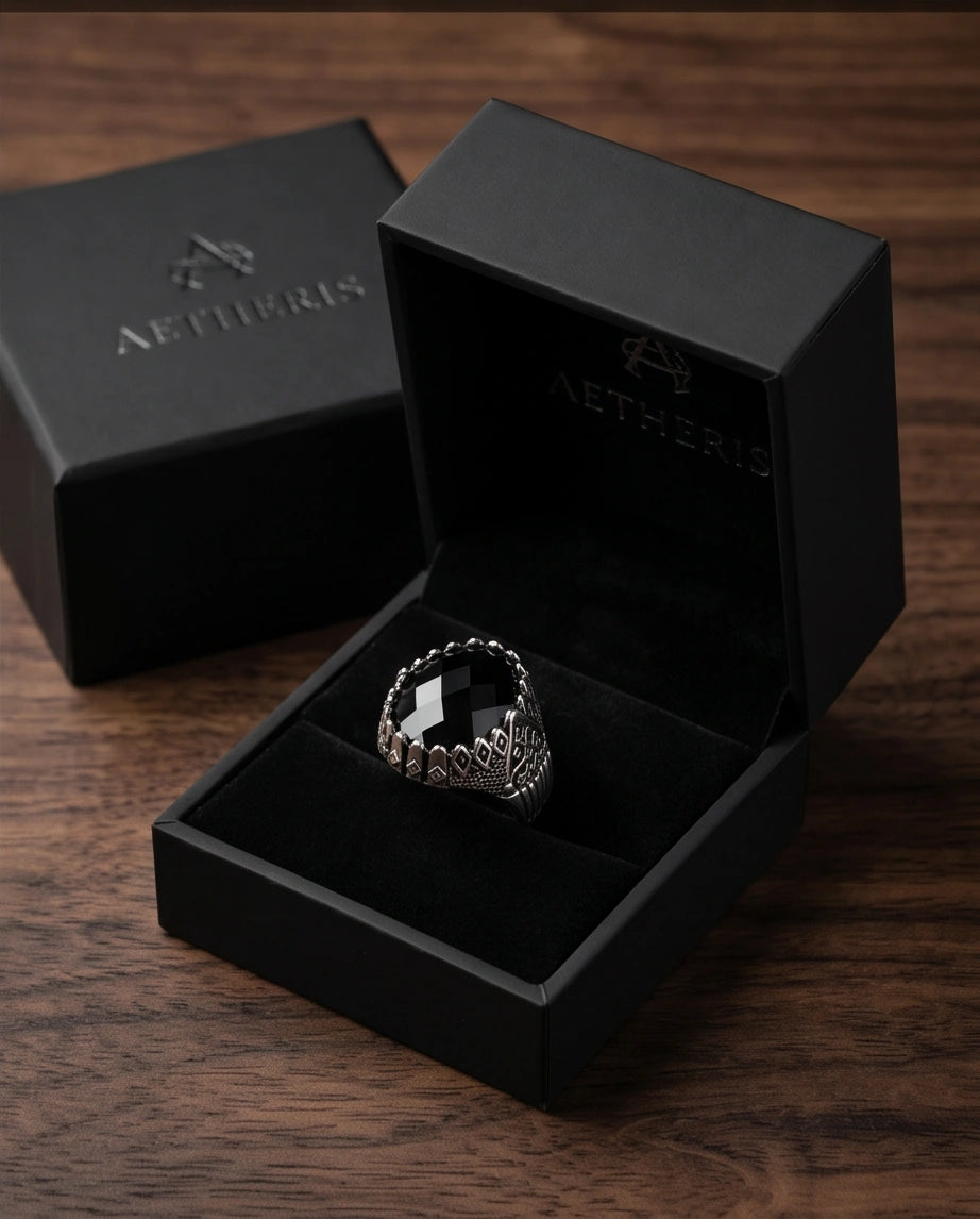 Imperial Onyx Fortress Signet Ring