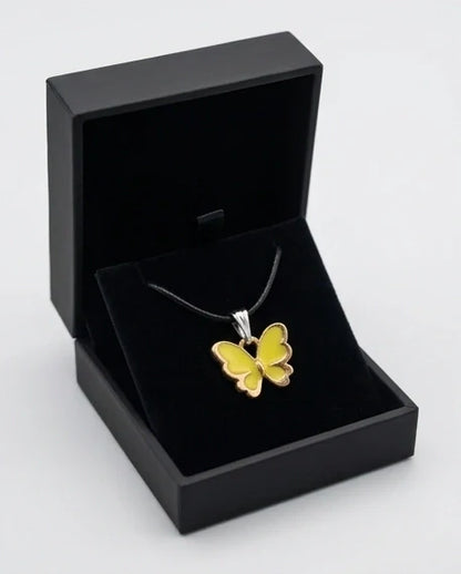 Golden Glow Butterfly Pendant Necklace