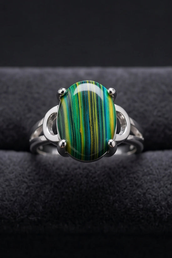 Verdant Aurora Malachite Statement Ring