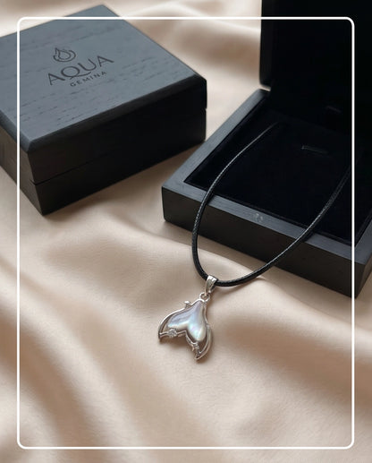 Iridescent Mermaid Tail Pendant Necklace