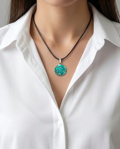 Teal Constellation Galaxy Pendant