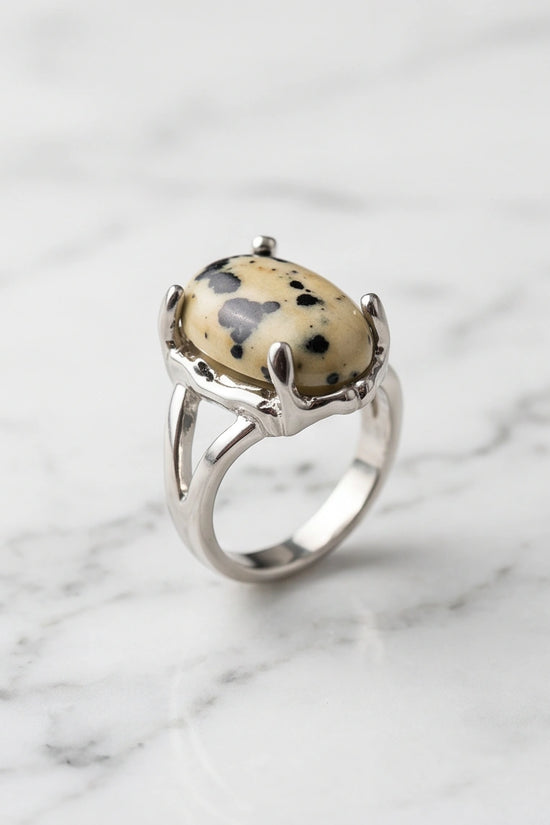 Wild Splendor Dalmatian Jasper Ring