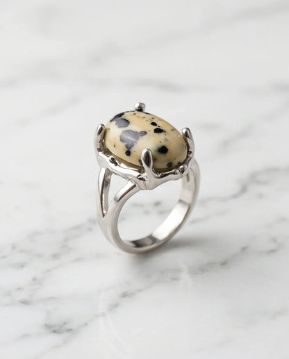 Wild Splendor Dalmatian Jasper Ring