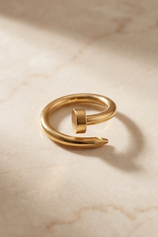 Golden Minimalist Nail Wrap Ring