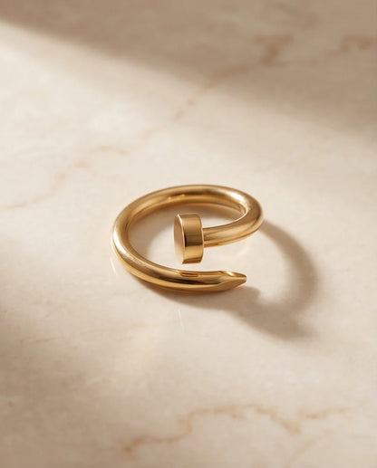 Golden Minimalist Nail Wrap Ring