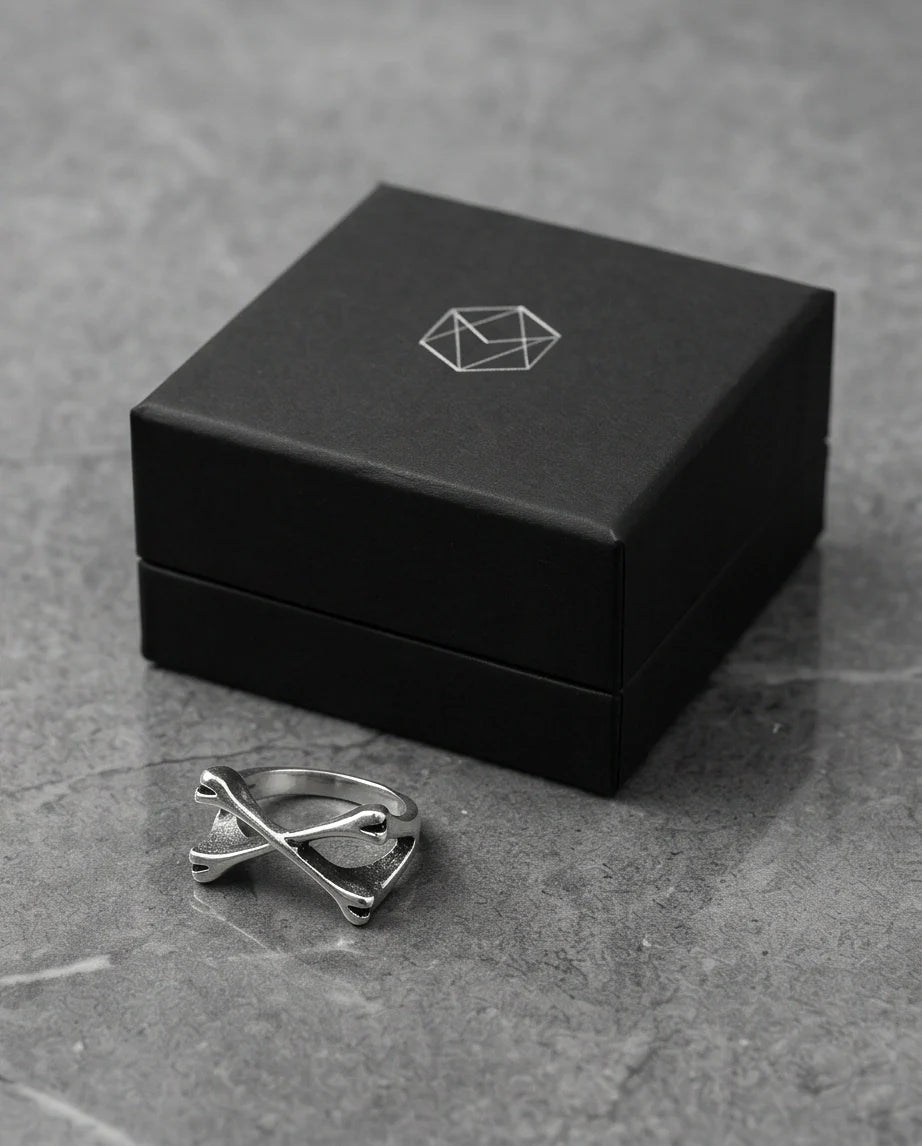 Gothic Sterling Silver Crossed Bones Ring