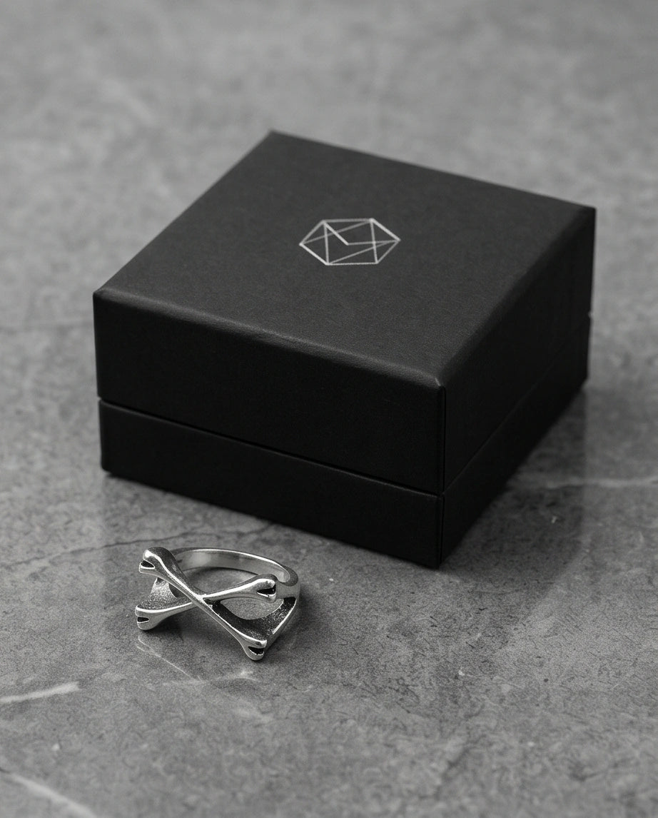 Gothic Sterling Silver Crossed Bones Ring