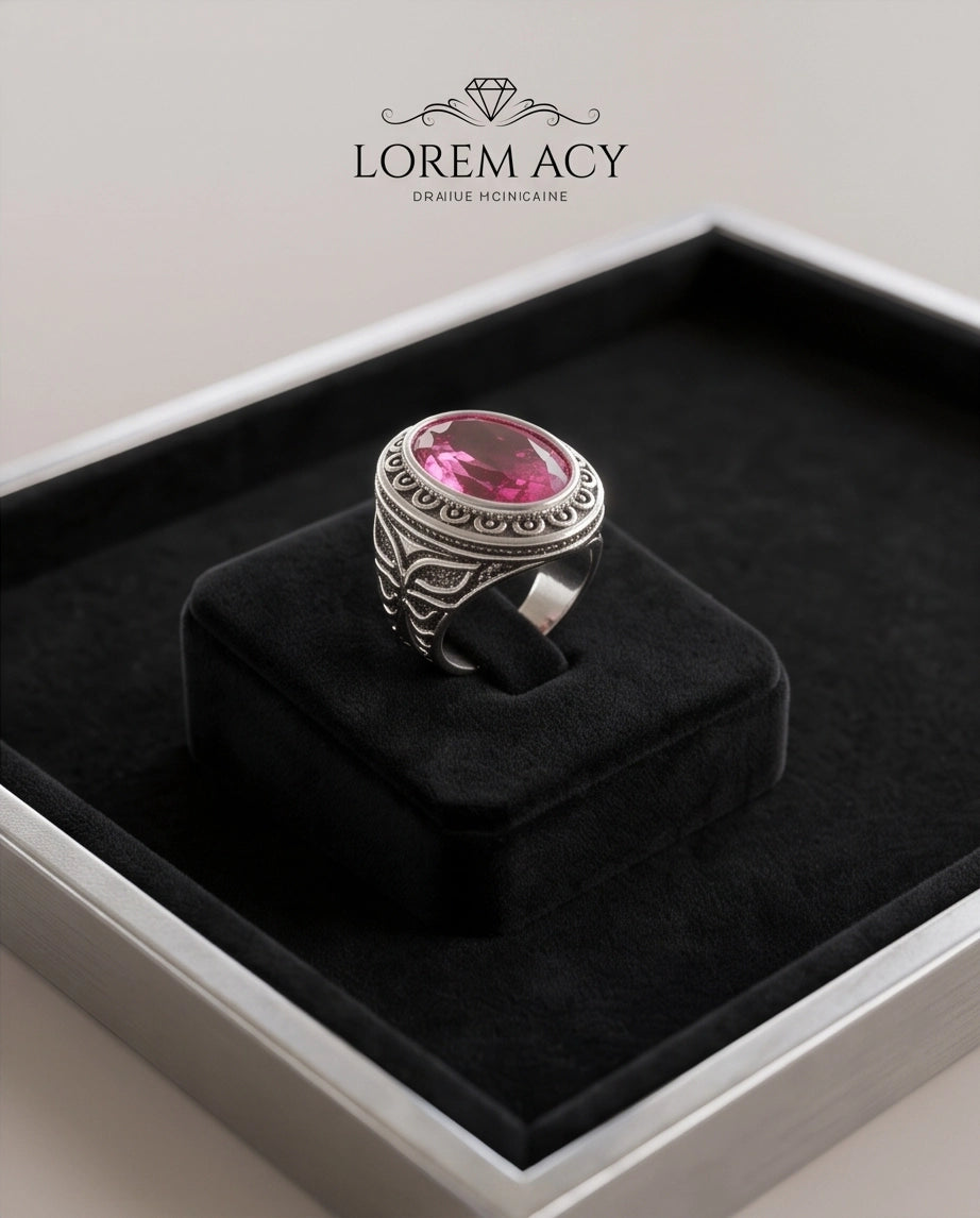 Tourmaline Gemstone Scalloped Bezel Filigree Silver Ring
