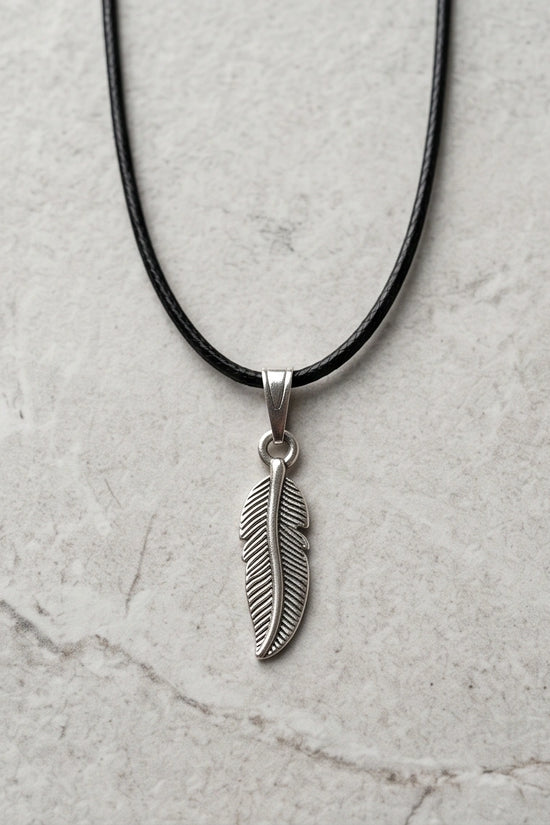 Silver Minimalist Plume Feather Necklace