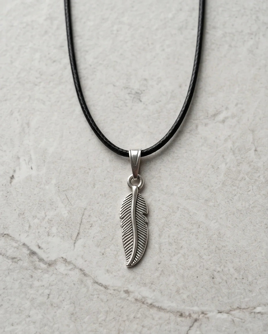Silver Minimalist Plume Feather Necklace