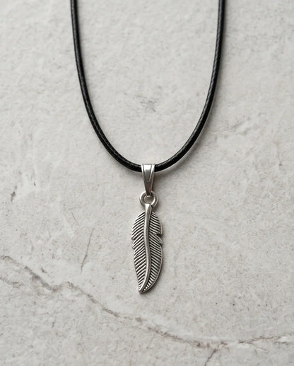 Silver Minimalist Plume Feather Necklace