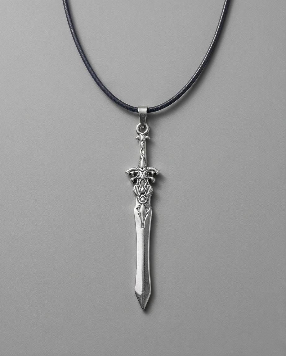 Vintage Silver Sword Pendant Necklace