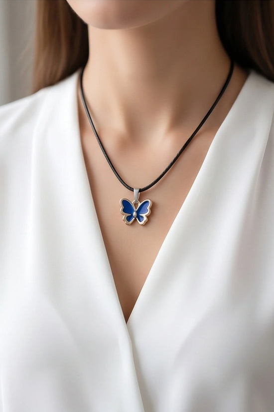 Midnight Blue Butterfly Pendant