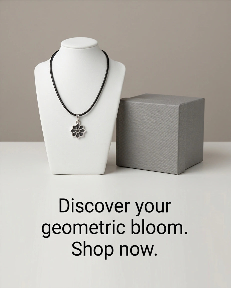Silver Geometric Eight-Point Star Necklace