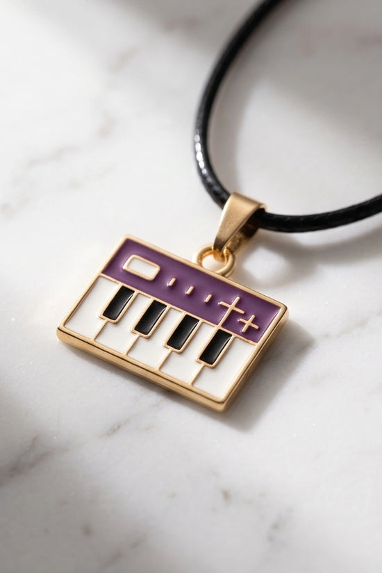 Gold and Purple Piano Synthesizer Necklace
