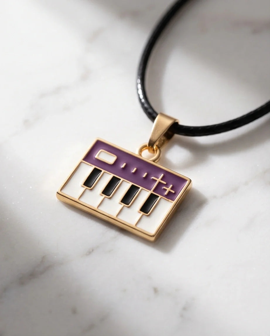 Gold and Purple Piano Synthesizer Necklace