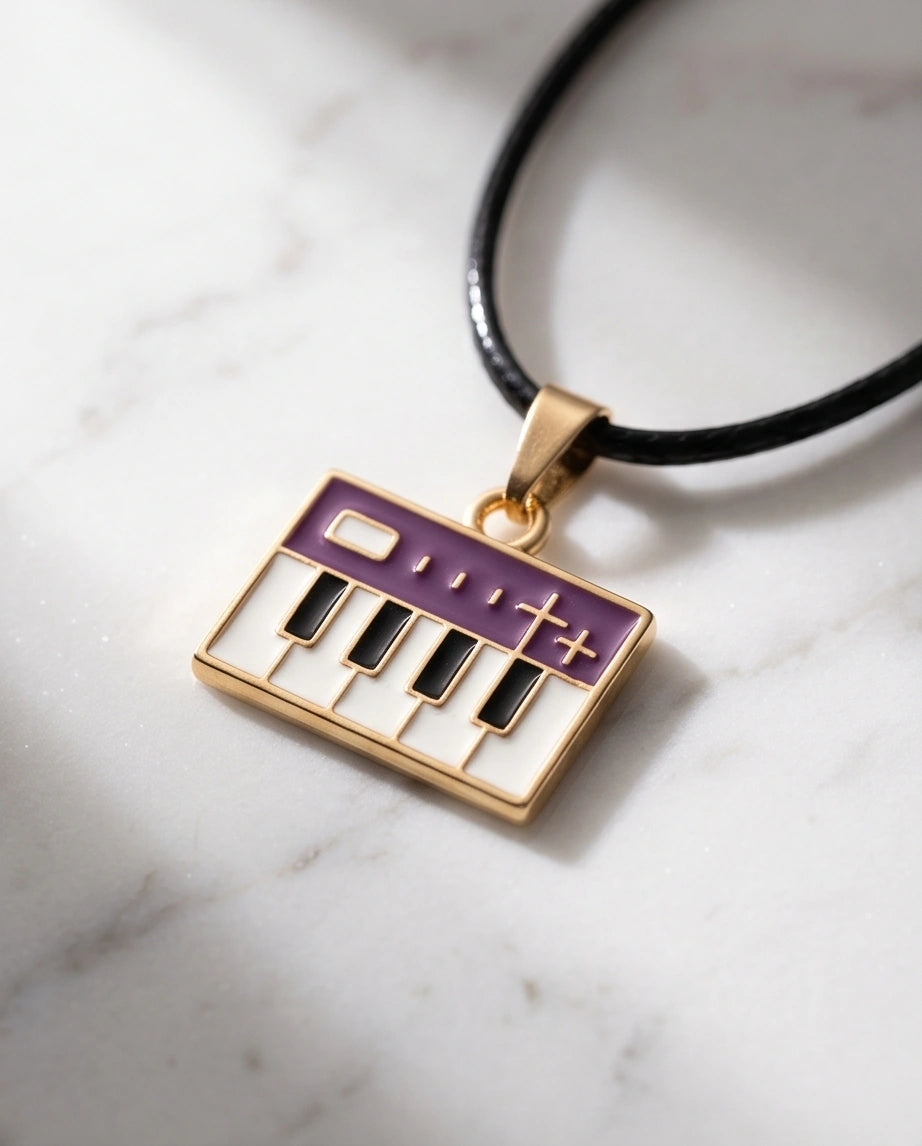 Gold and Purple Piano Synthesizer Necklace
