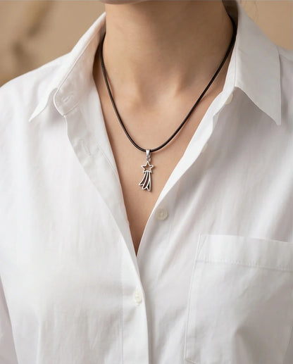 Silver Shooting Star Pendant Necklace