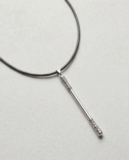 Carved Staff Pendant Necklace