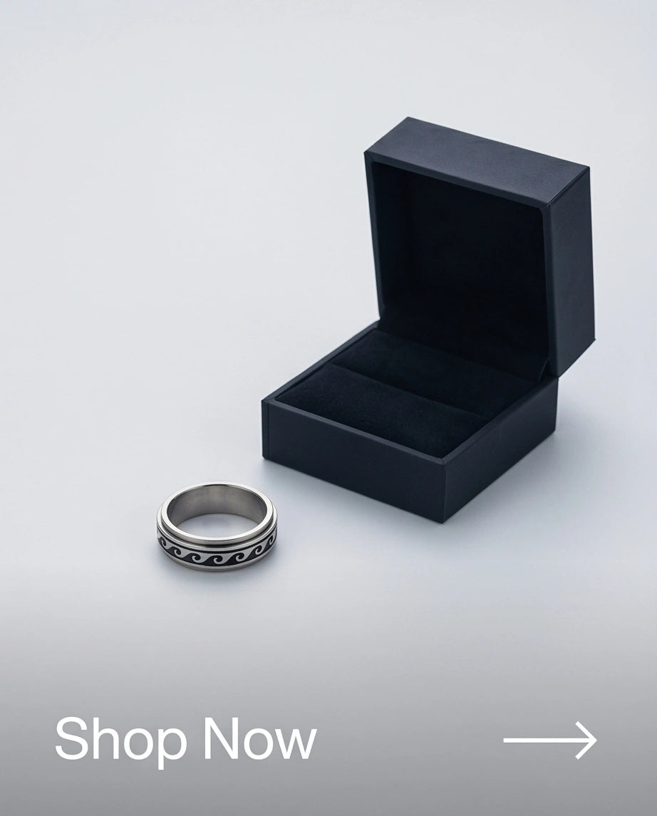 Minimalist Ocean Wave Engraved Band Ring