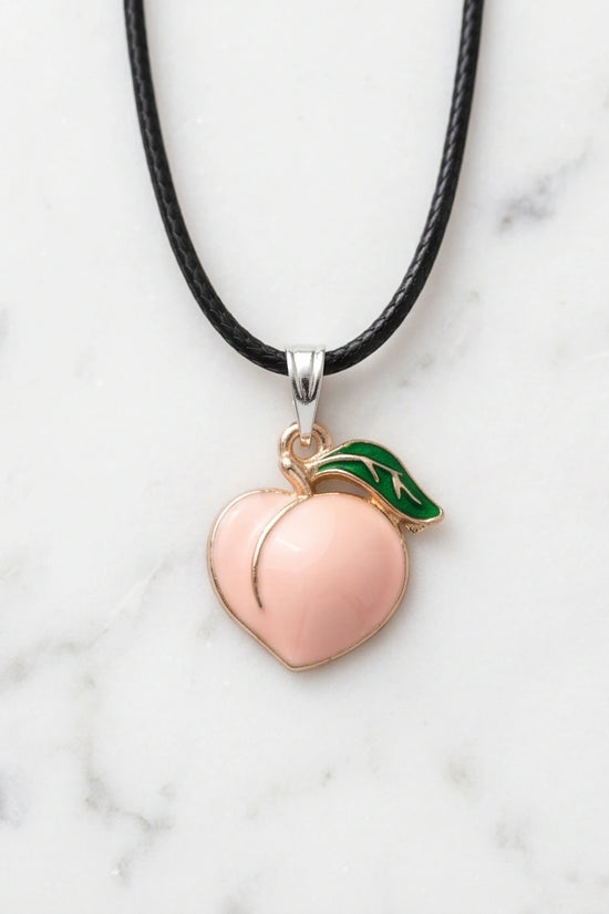 Sweet Peach Enamel Pendant Necklace