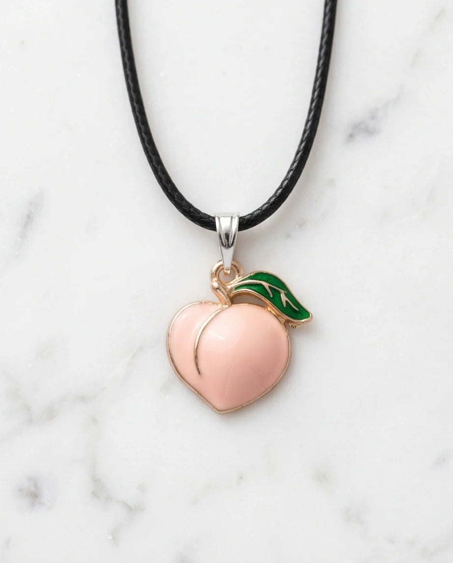 Sweet Peach Enamel Pendant Necklace