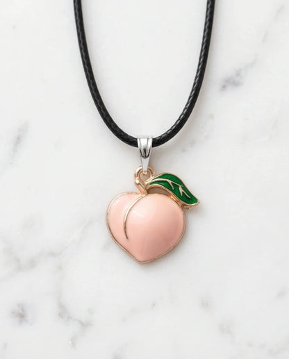 Sweet Peach Enamel Pendant Necklace