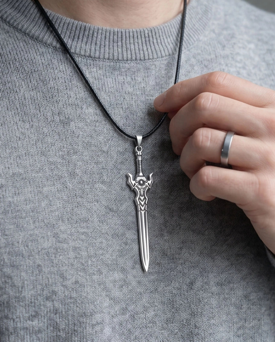 Fantasy Broadsword Pendant Necklace