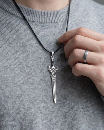 Fantasy Broadsword Pendant Necklace