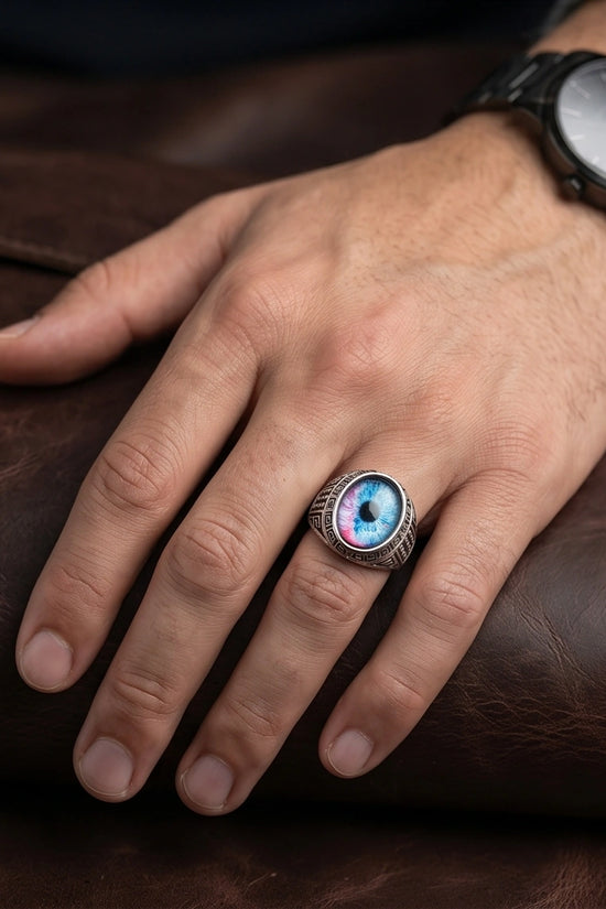 Vintage Sterling Silver Mystic Dual-Tone Eye Ring