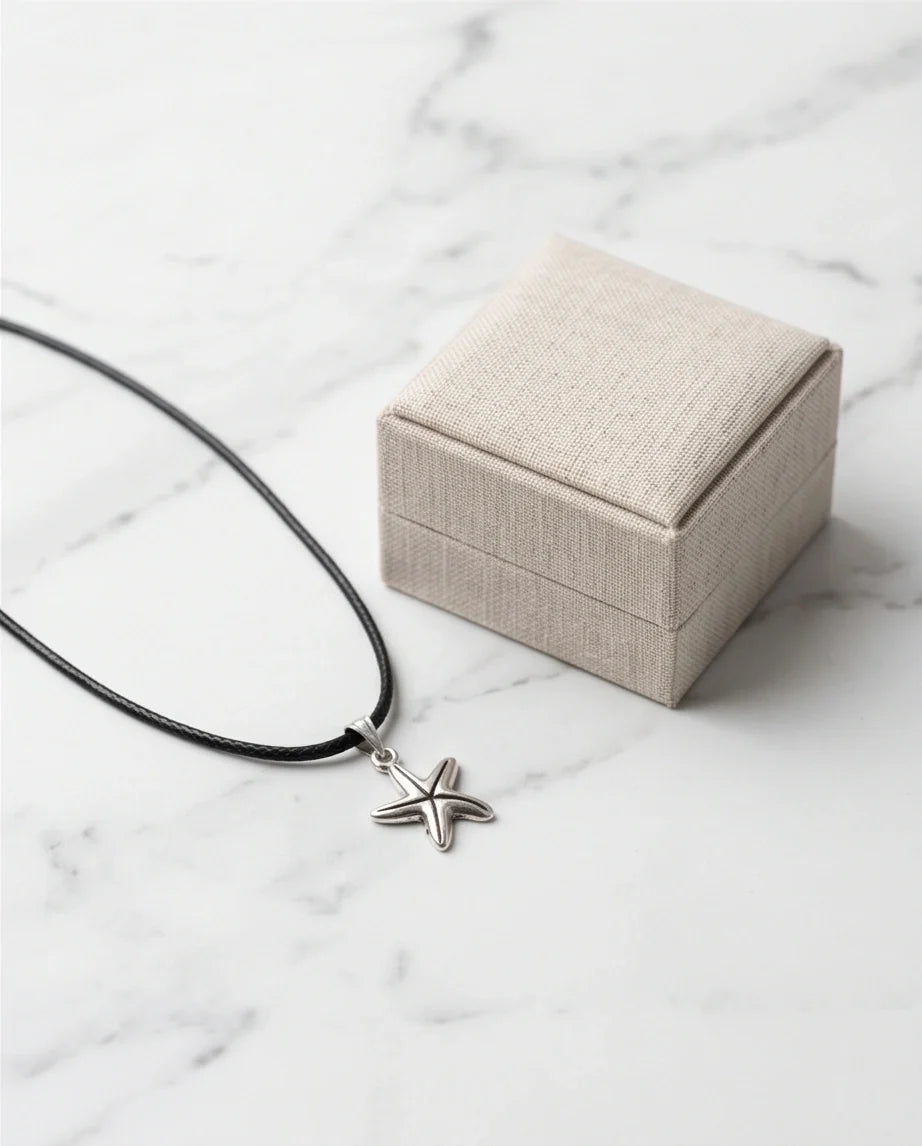Silver Starfish Pendant Necklace