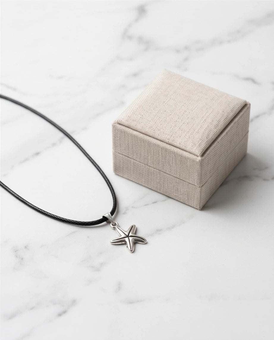Silver Starfish Pendant Necklace