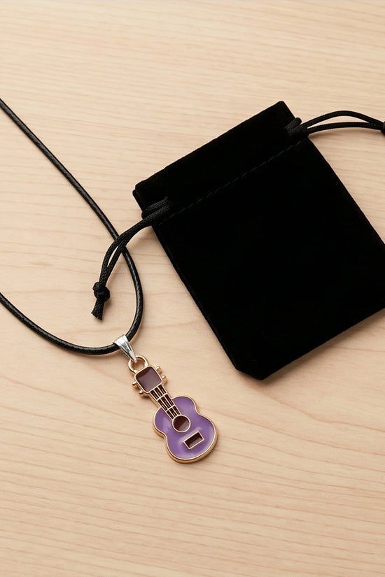 Gold and Purple Acoustic Guitar Necklace