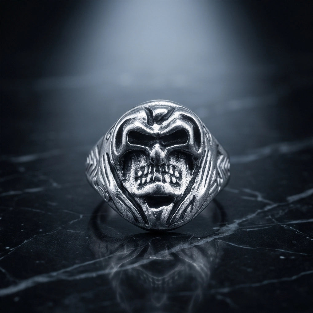 Hooded Reaper Sculpted Signet Ring