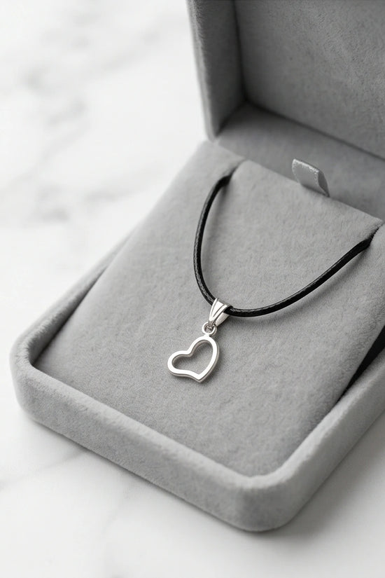Silver Minimalist Open Heart Necklace