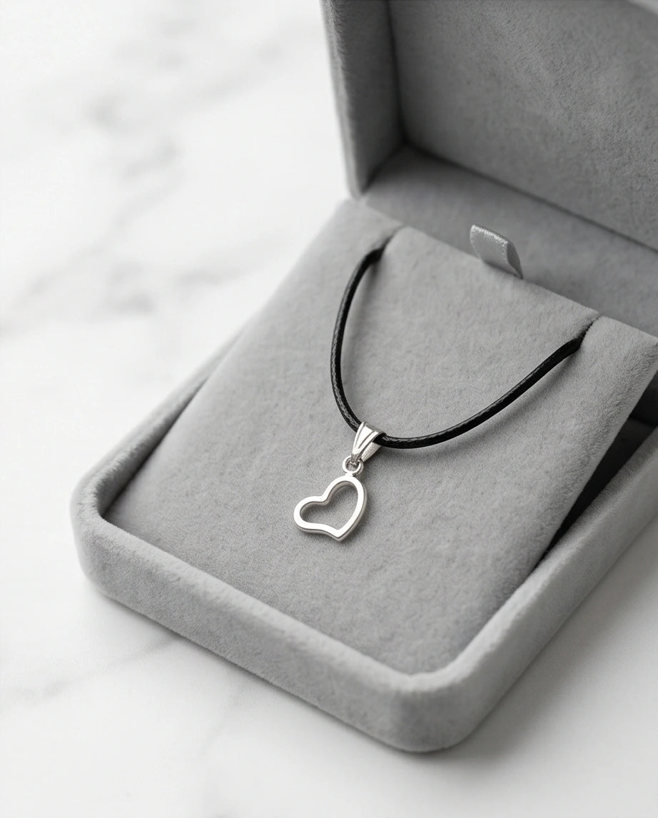 Silver Minimalist Open Heart Necklace