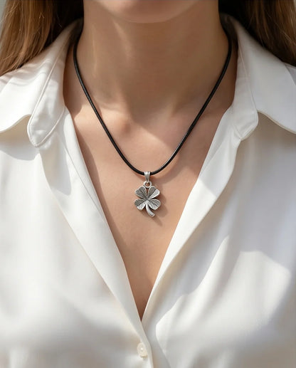Silver Four-Leaf Clover Necklace