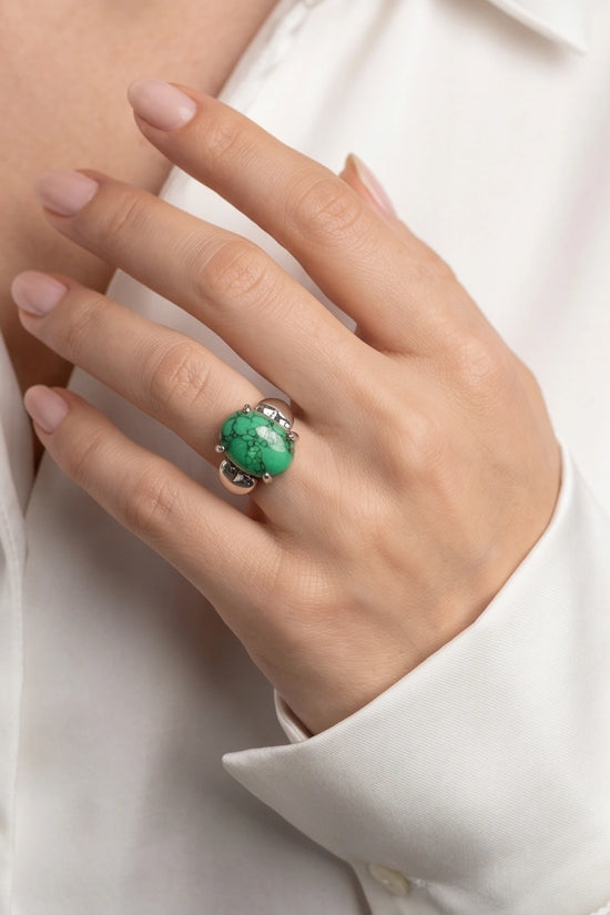 White Canyon Howlite Statement Ring