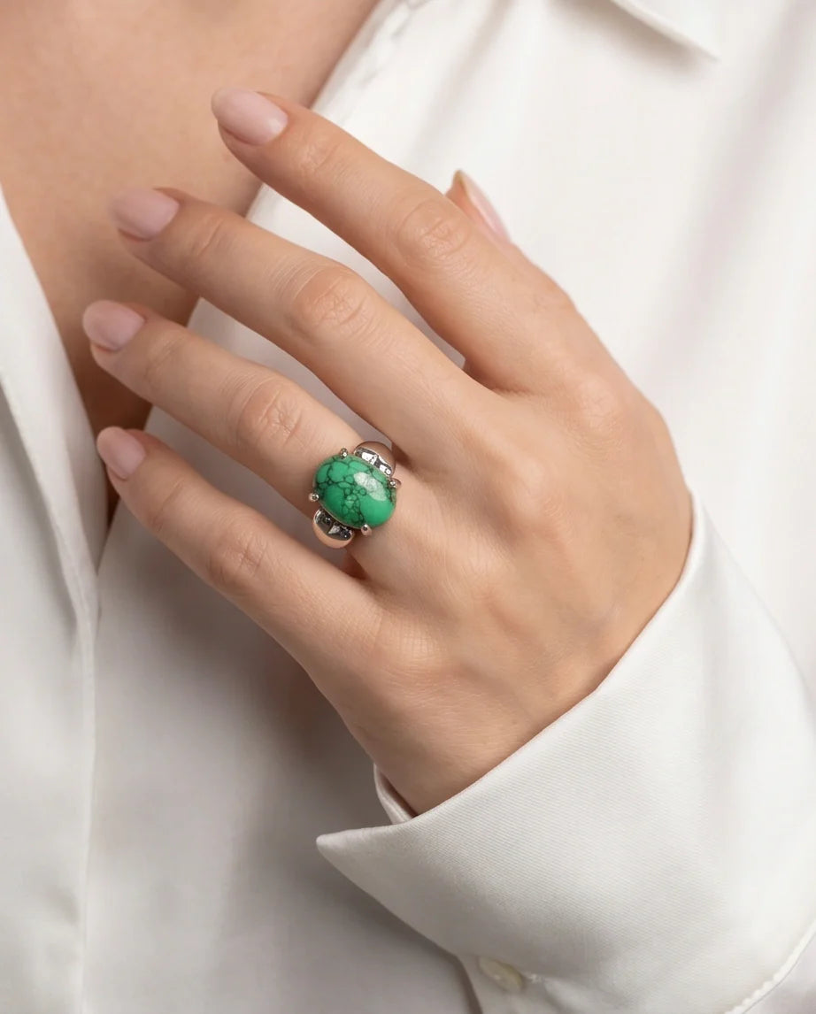 White Canyon Howlite Statement Ring