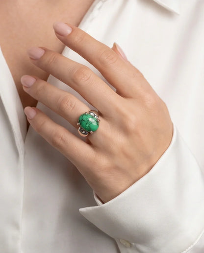 White Canyon Howlite Statement Ring